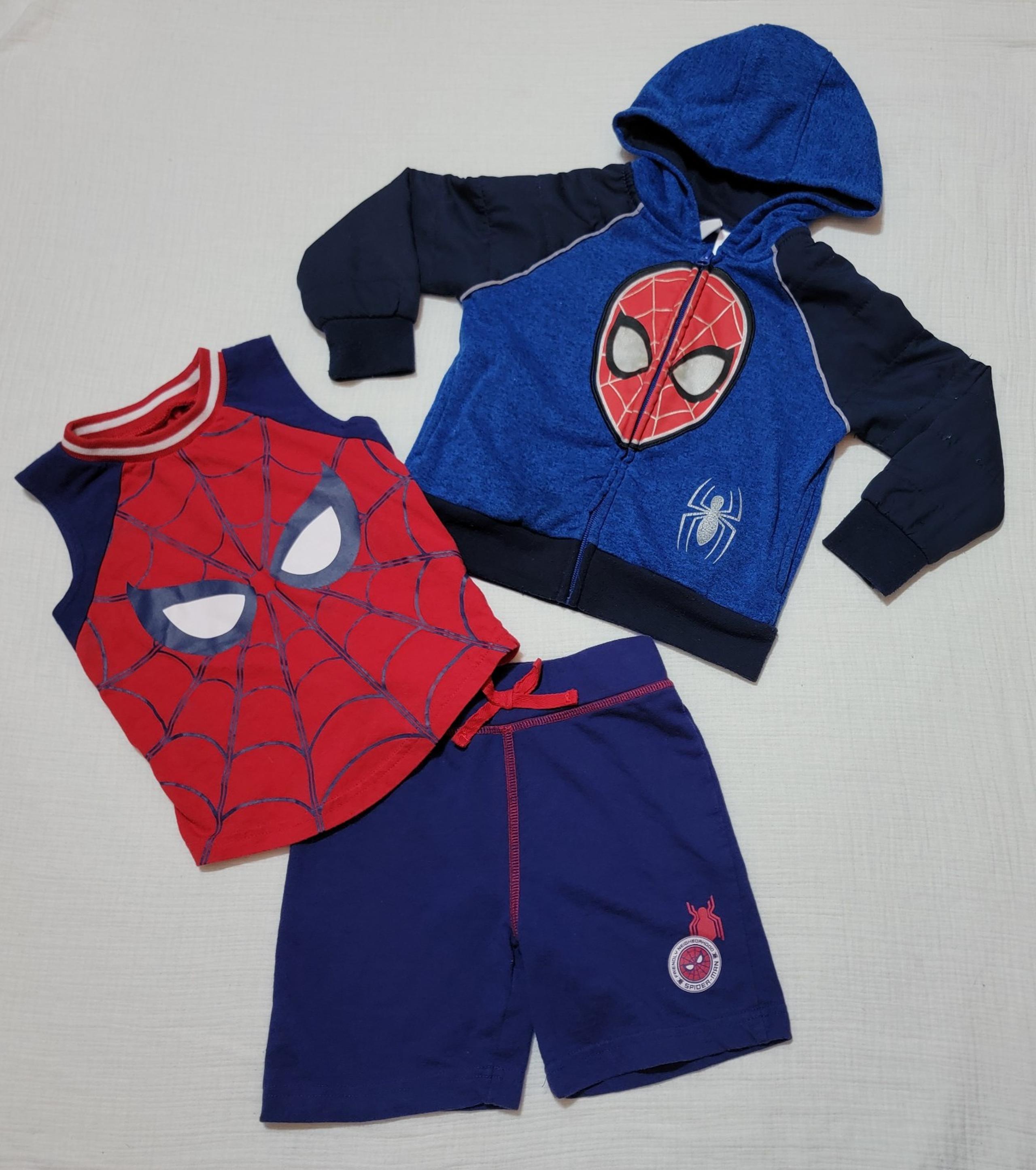 Marvel®  Kids' Full Zip Hoodie, Tank Top, & Shorts 3-Piece Spiderman Size 3T Lot
