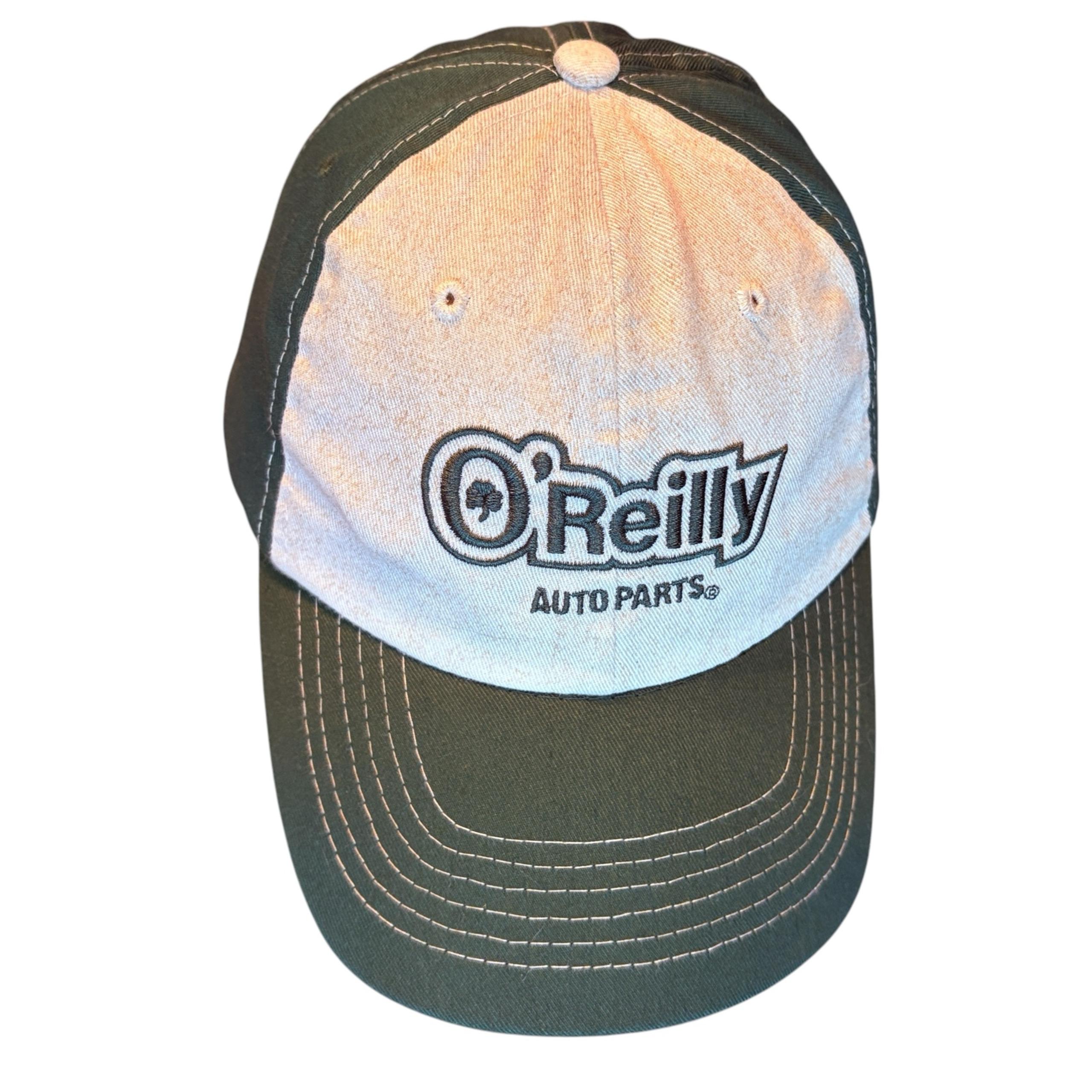 O’Reilly Auto Parts ball cap hat | green & white color block | adjustable
