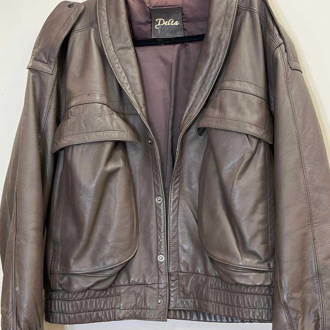 vintage brown leather Delta jacket (90)