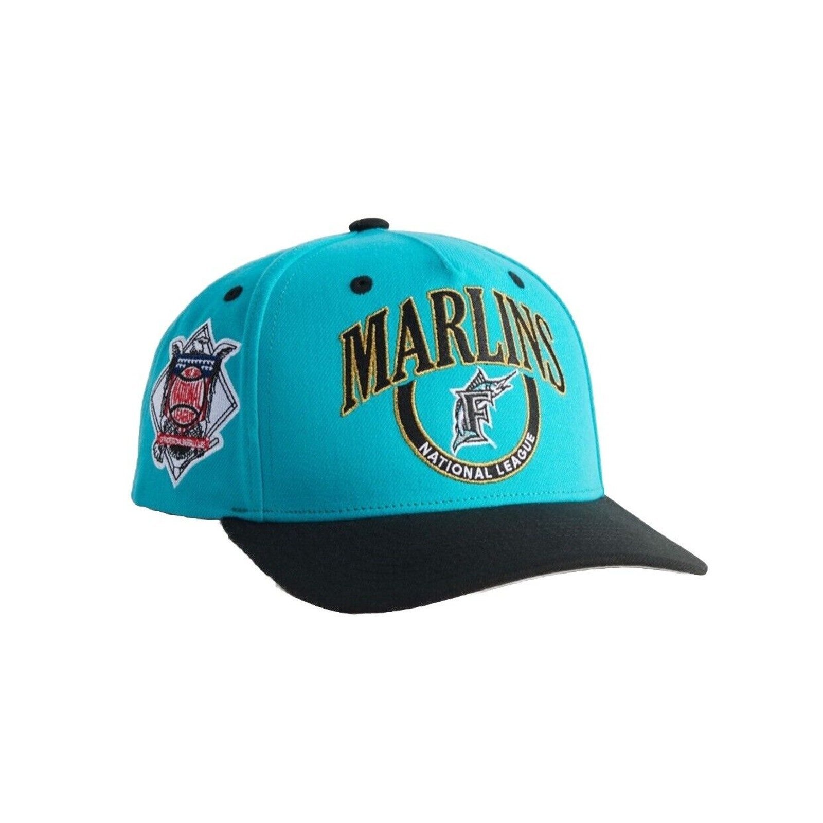 Mitchell & Ness Crown Jewels Pro Miami Marlins snapback hat New Teal Logo