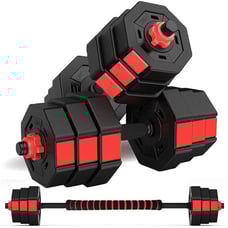 wolfyok Dumbbells Set, Adjustable Weights 3-in-1 Set Barbell 44Lb/66Lb, Home Gym