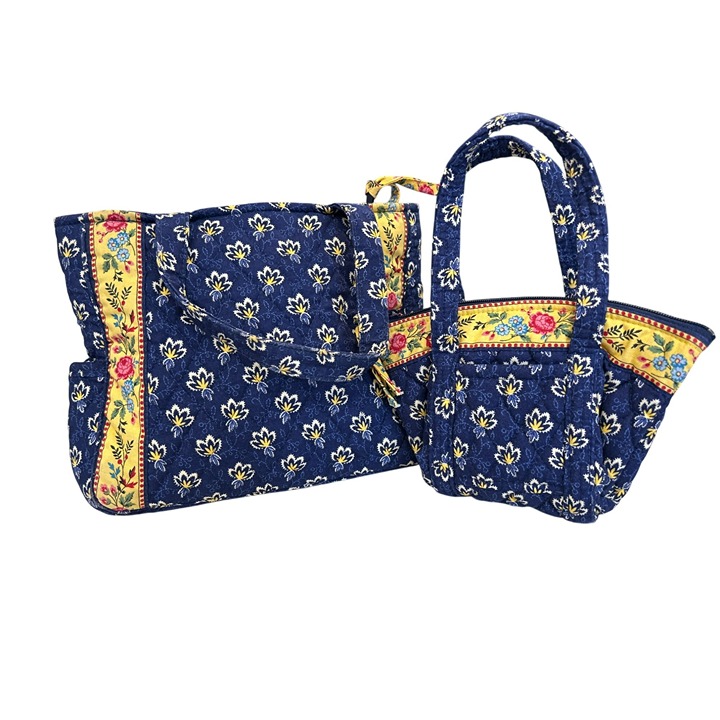Discontinued Vera Bradley Maison Blue Mommy Me Pocket Book Duo French Cottage