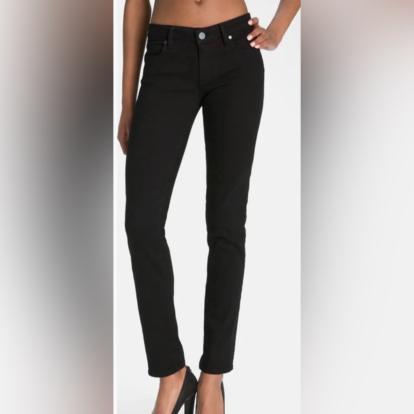 Paige Woman’s Denim 'Skyline' Skinny Stretch Jeans Black Size 25