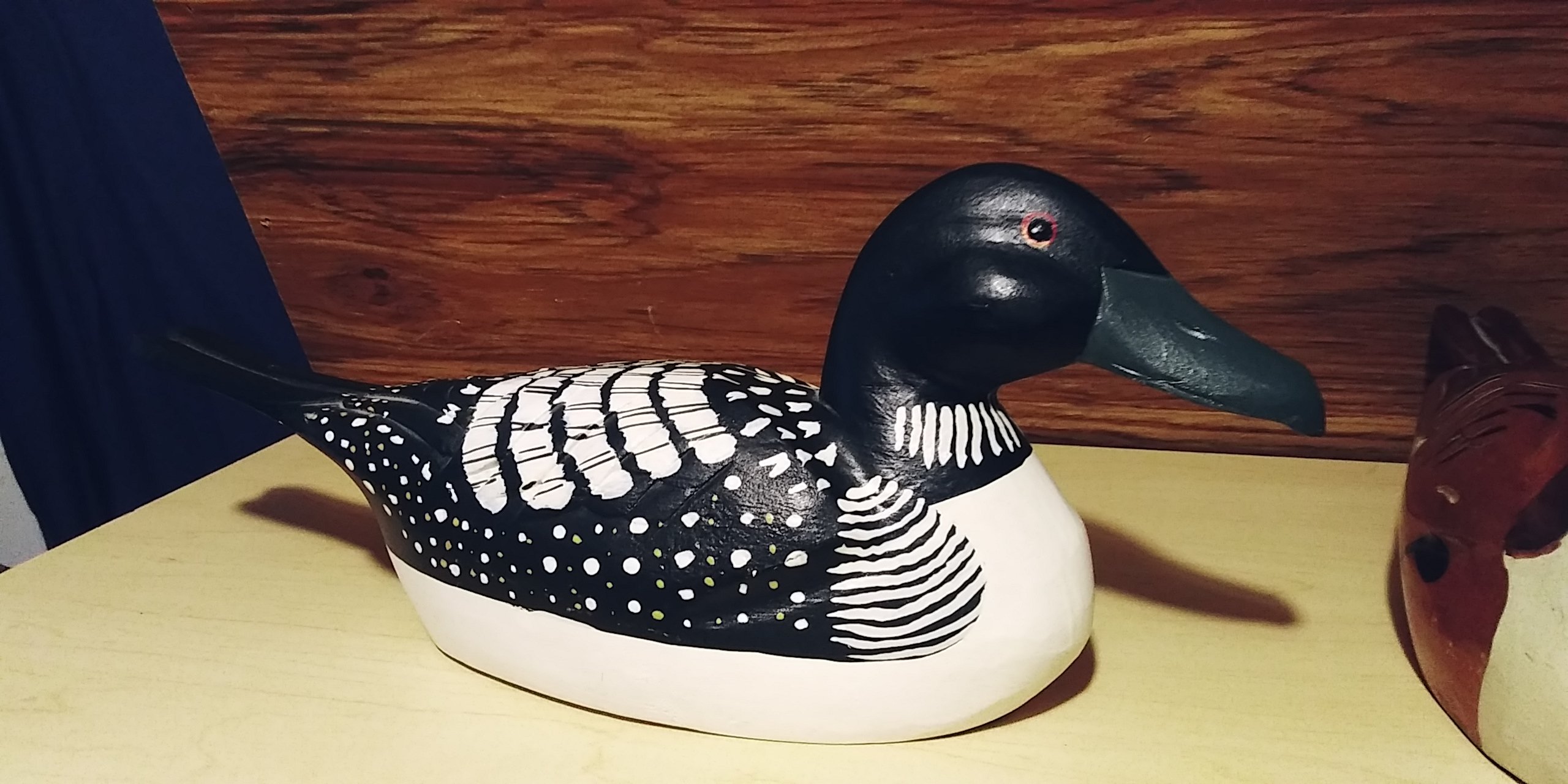 Vintage decoy wood duck Common Loon exce