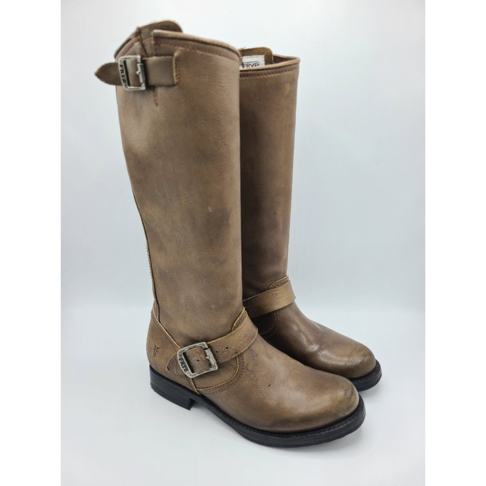 Frye Veronica 77618 Brown Leather Tall Knee High Riding Boots 5.5