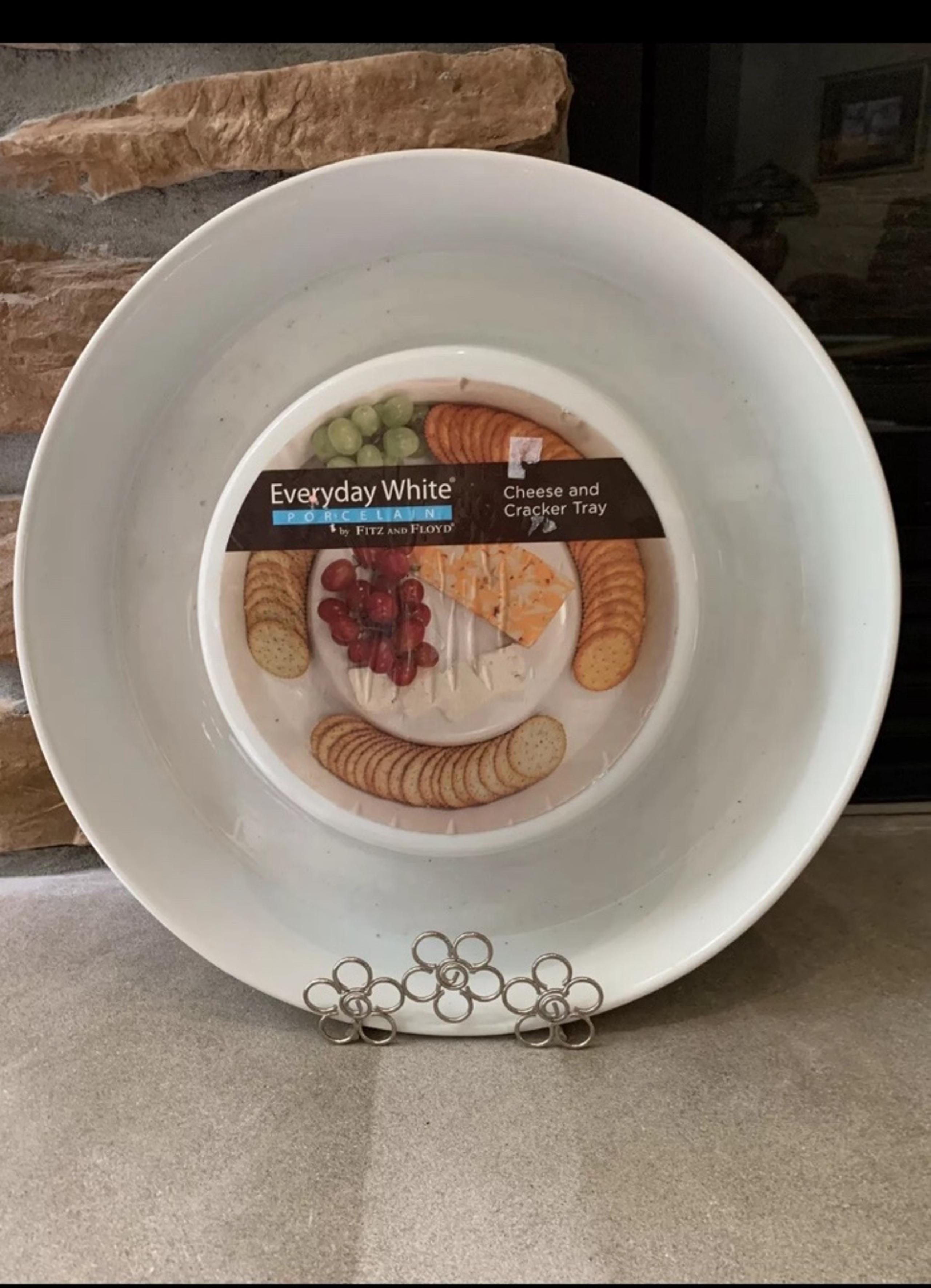 NEW Fitz and Floyd Everyday White Cheese & Cracker Tray