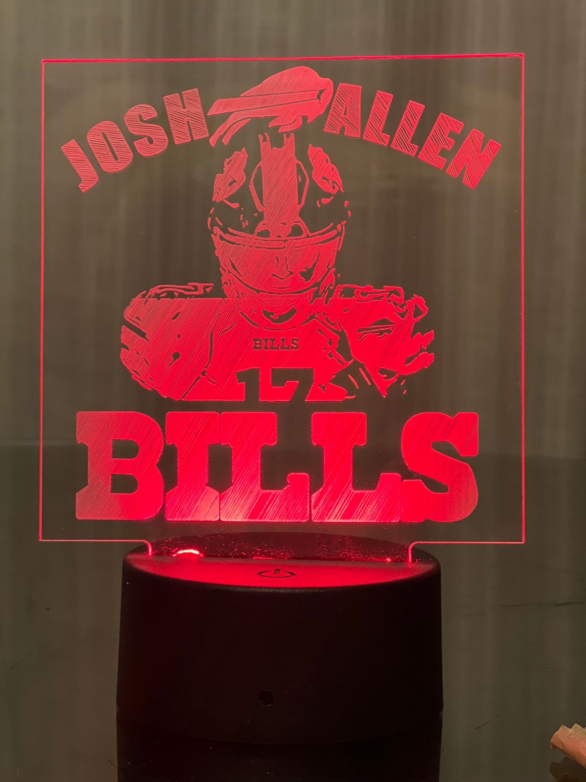 Custom light up arylic etching