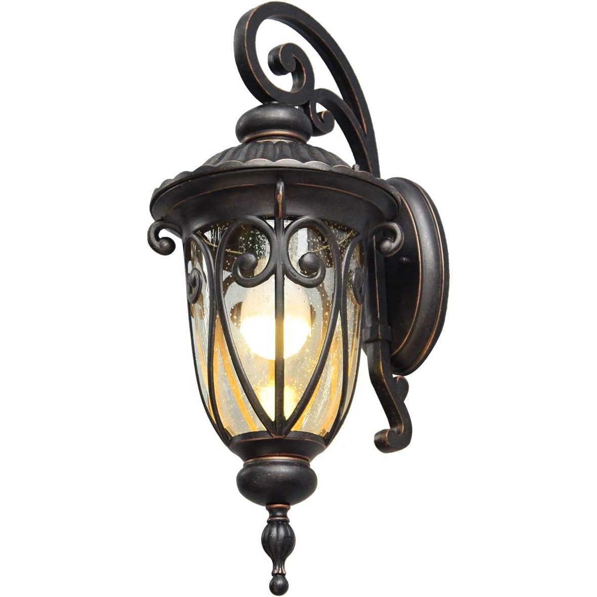 GOALPLUS 18 Inch Outdoor Porch Light with Wall Mount, Antique Bronze