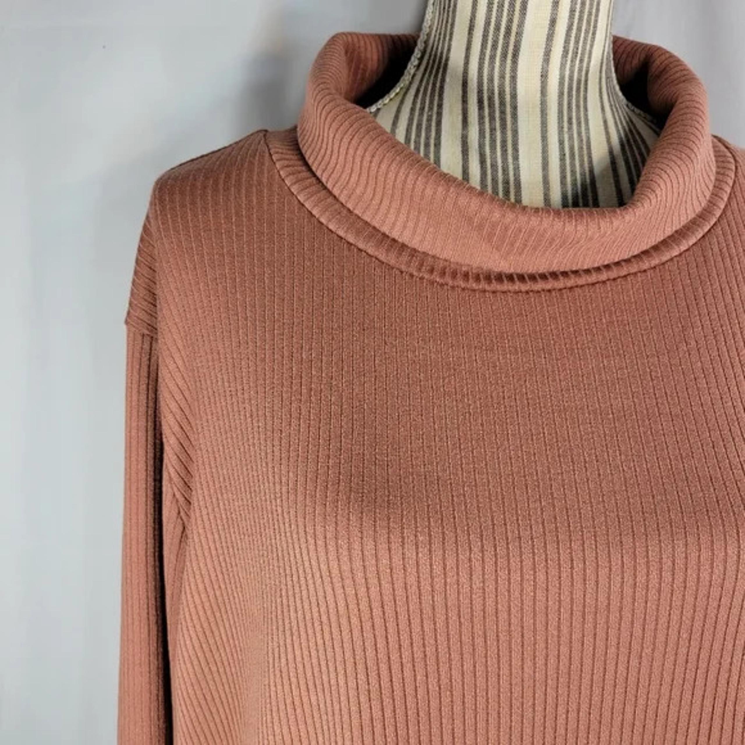 Ava & Viv NWT Brown Turtleneck Ribbed Long Sleeve Top Size 1X