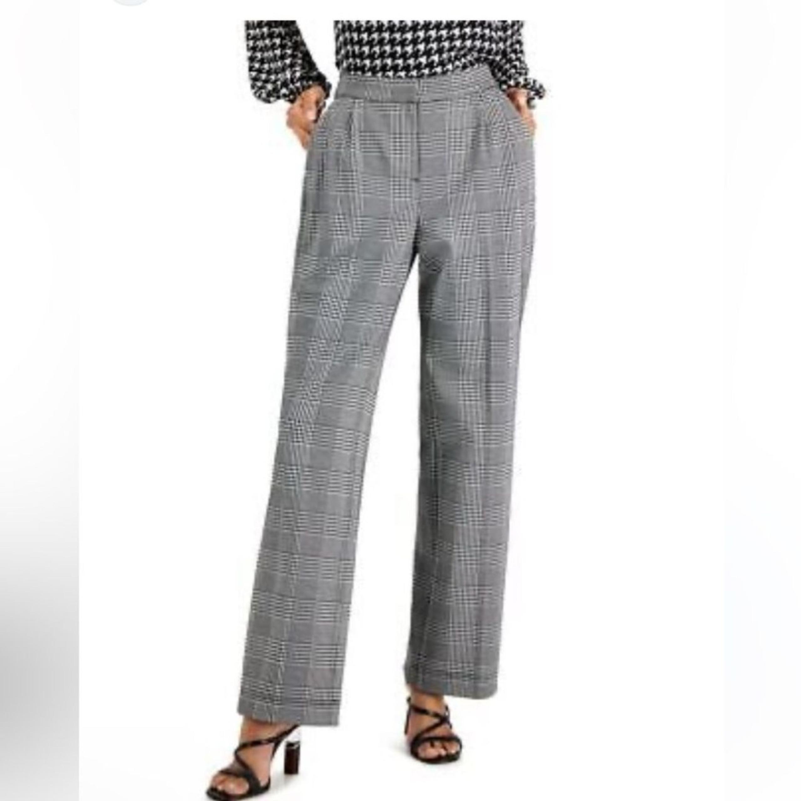 Bar III Houndstooth Thick Comfortable Dress Formal Pants Trousers - Size 8