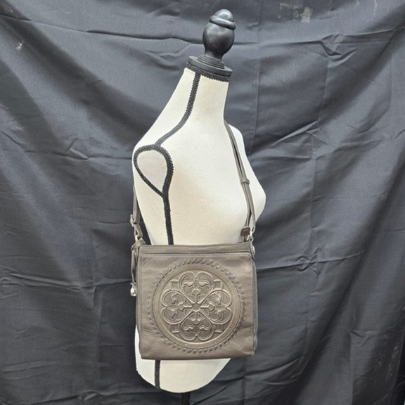 Brighton - Ferrara Leather Crossbody Organizer Pewter Large
