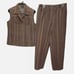 Vintage Striped Denim Vest Pant Set