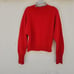 NORDSTROM Red and Cream Colorblock Mock Neck 100% Cashmere Sweater
