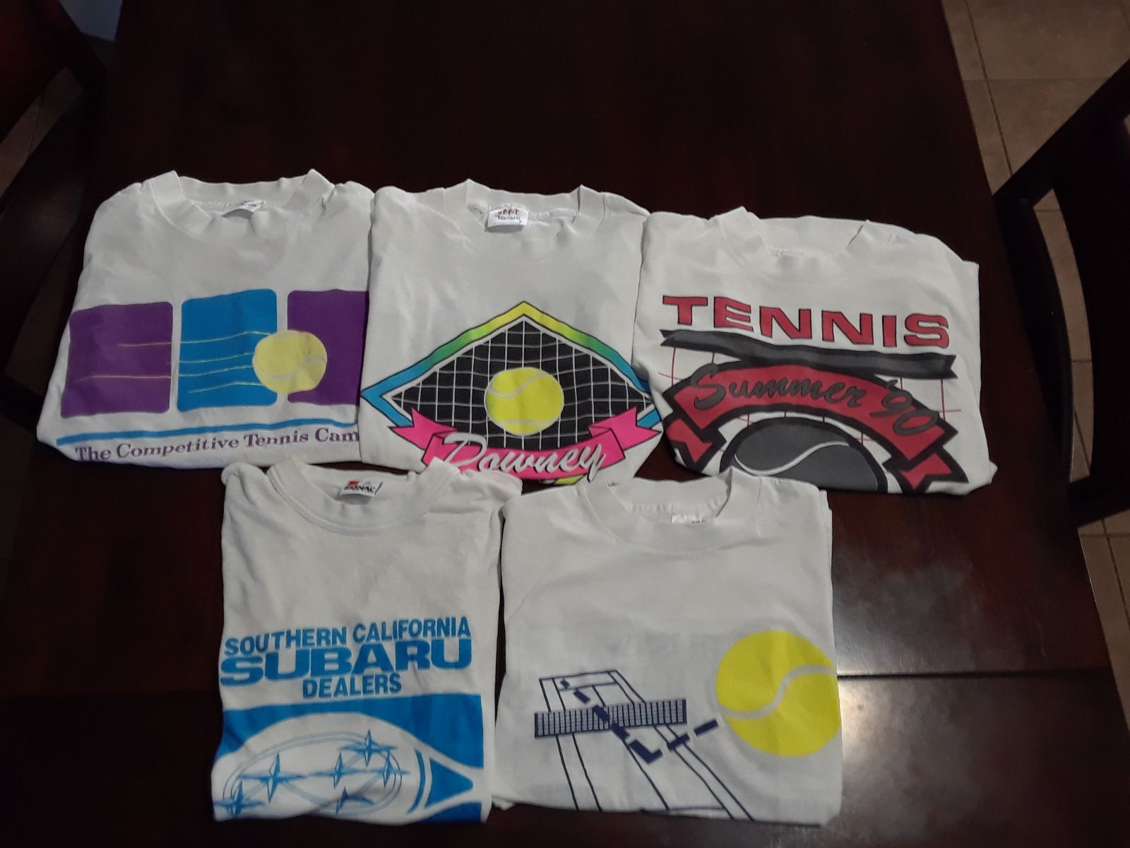 1989 VINTAGE LOT TENNIS TSHIRTS