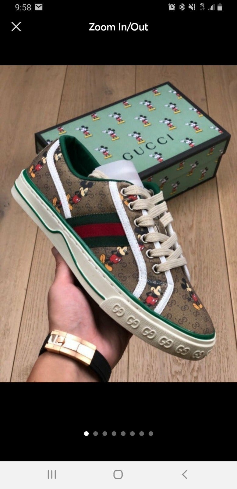 Gucci, Mickey, print canvas shoes