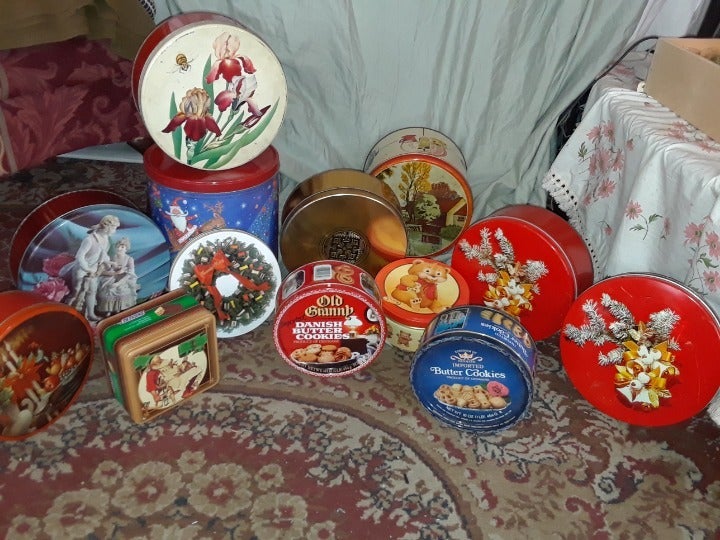 Variety of Vintage and Modern Cans