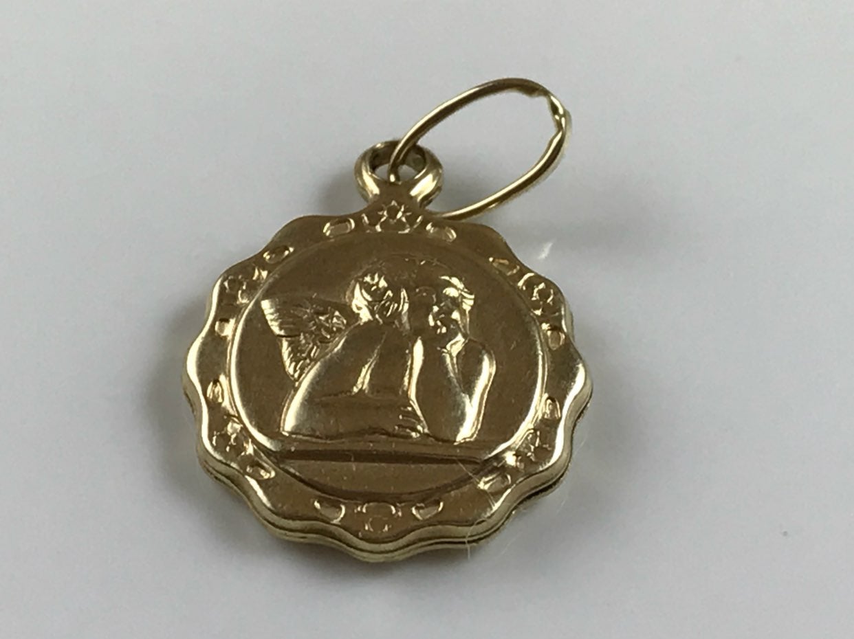 14k Solid Gold Nice Ángels Pendant