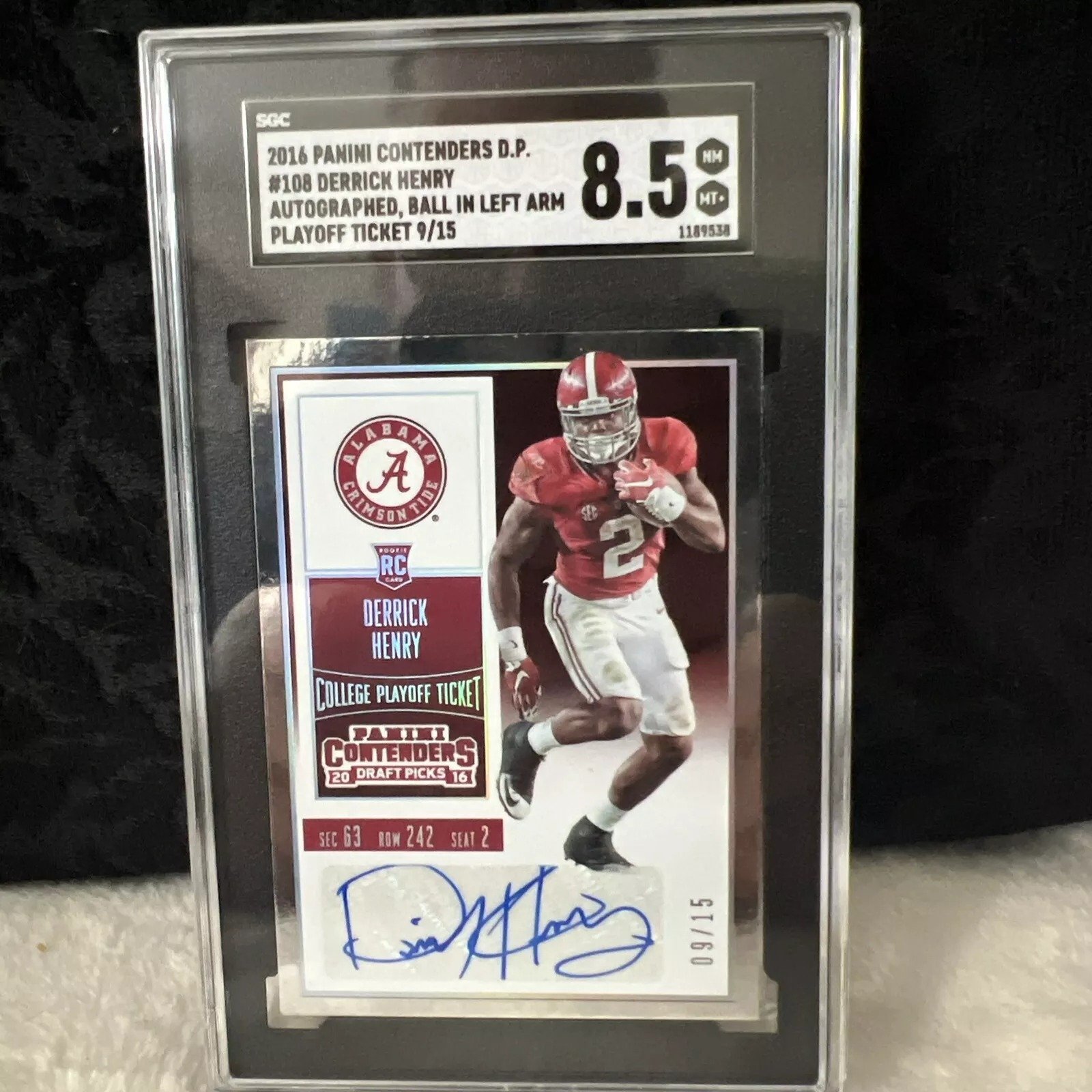Derrick Henry 2016 Contenders Draft Auto Card ~ 9/15 ~ Alabama Crimson Tide RC