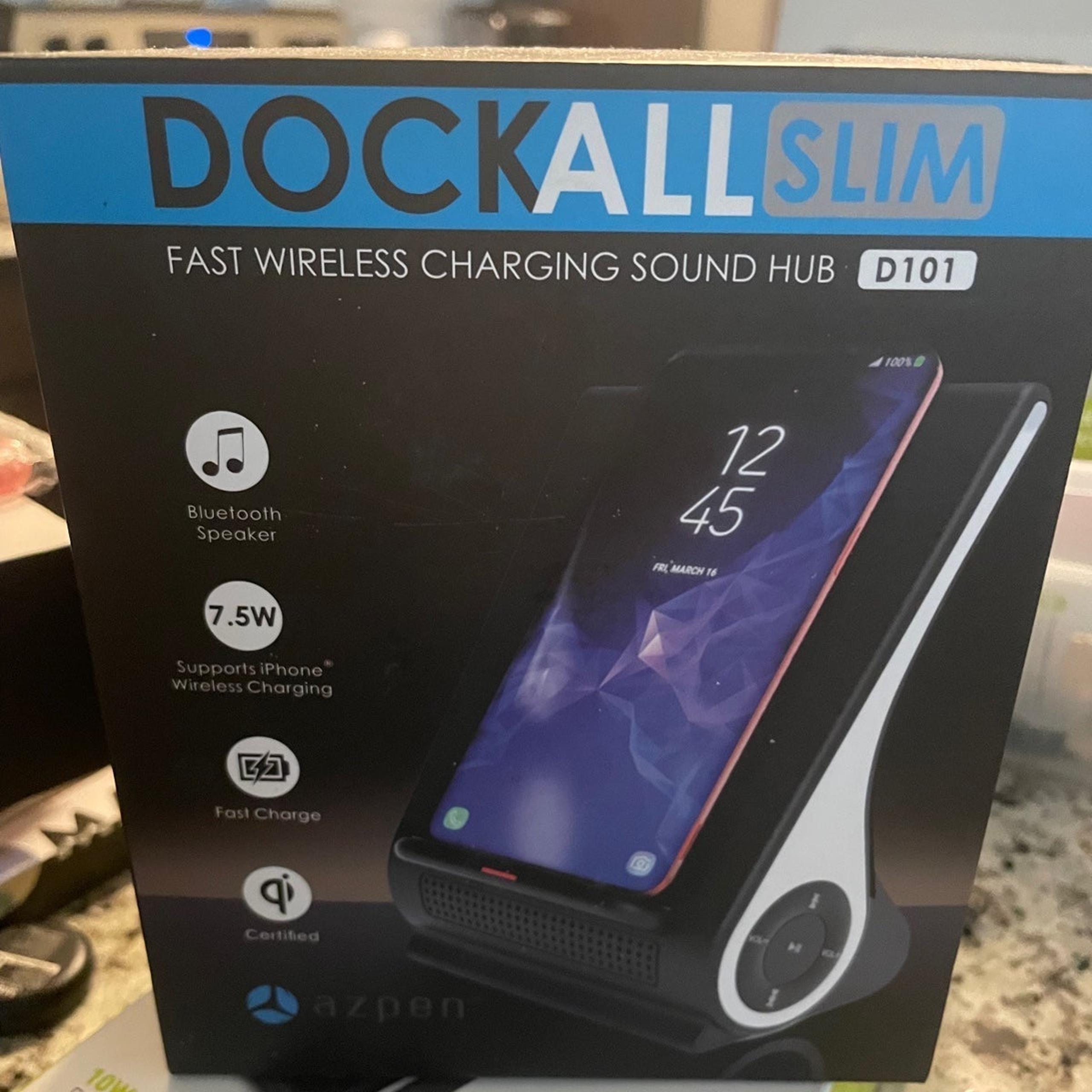 Azpen Dockall Bluetooth Speaker Stand with Wireless Charging
