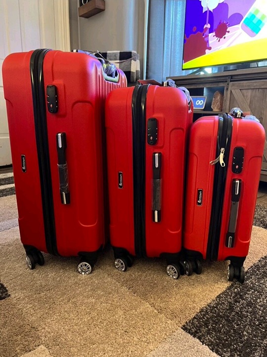 3 in 1 NEW Luggage set FREE Delivery Large Capacity for Traveling PIN Code Red