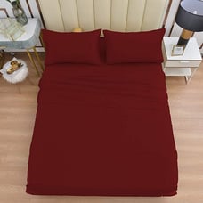 Luxury Bed Sheet Set | Queen | Burgundy Red