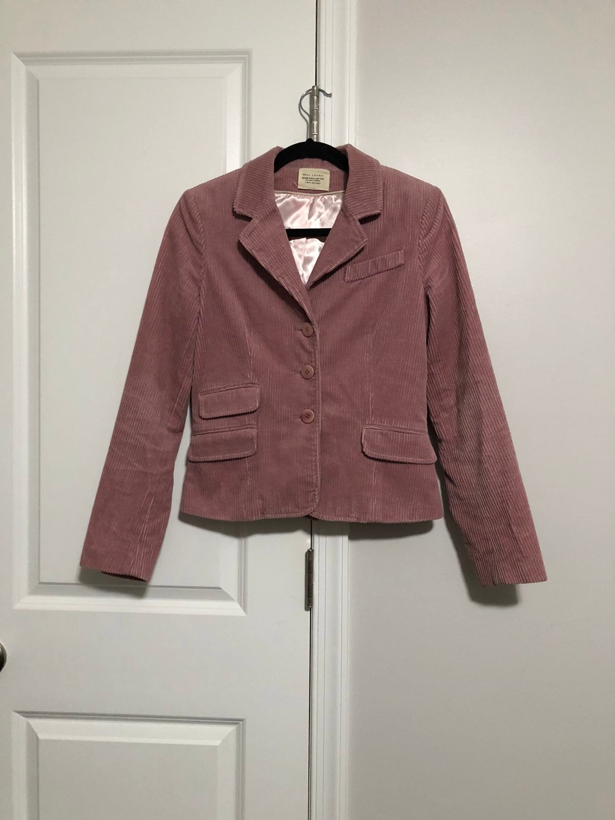 Nili Lotan Pink Corduroy Blazer Jacket