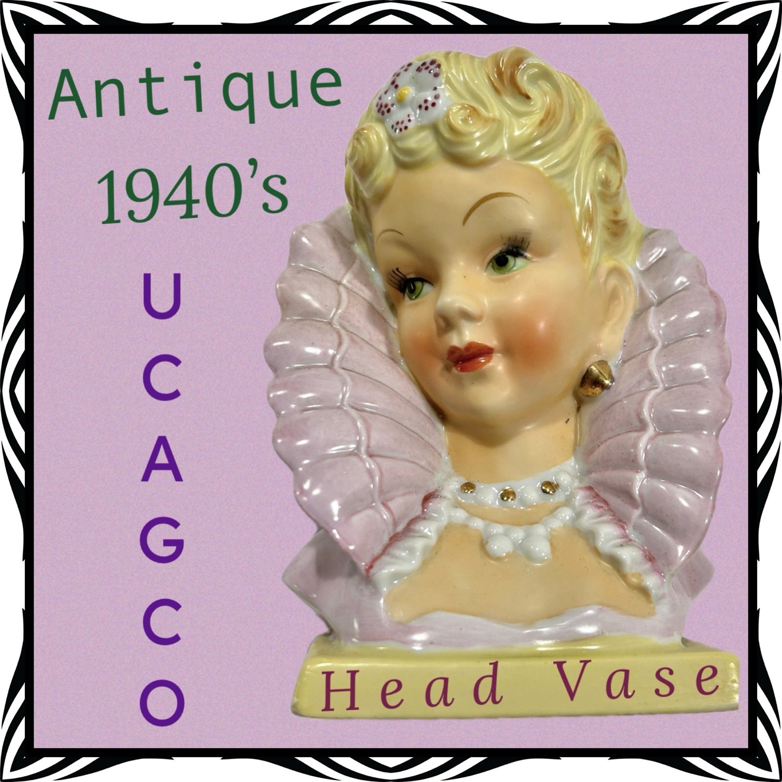 Antique Vintage UCAGCO Head Vase ~ MINT!