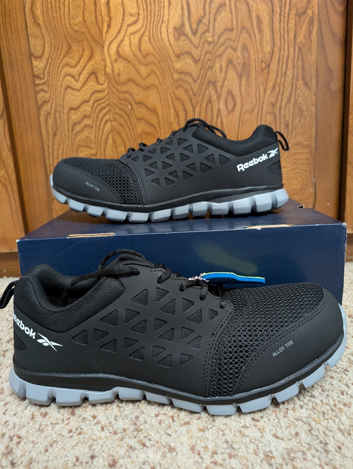 Reebok Men's SubLite Cushion Work Toe Shoes Black Style RB4041 Size 12 M