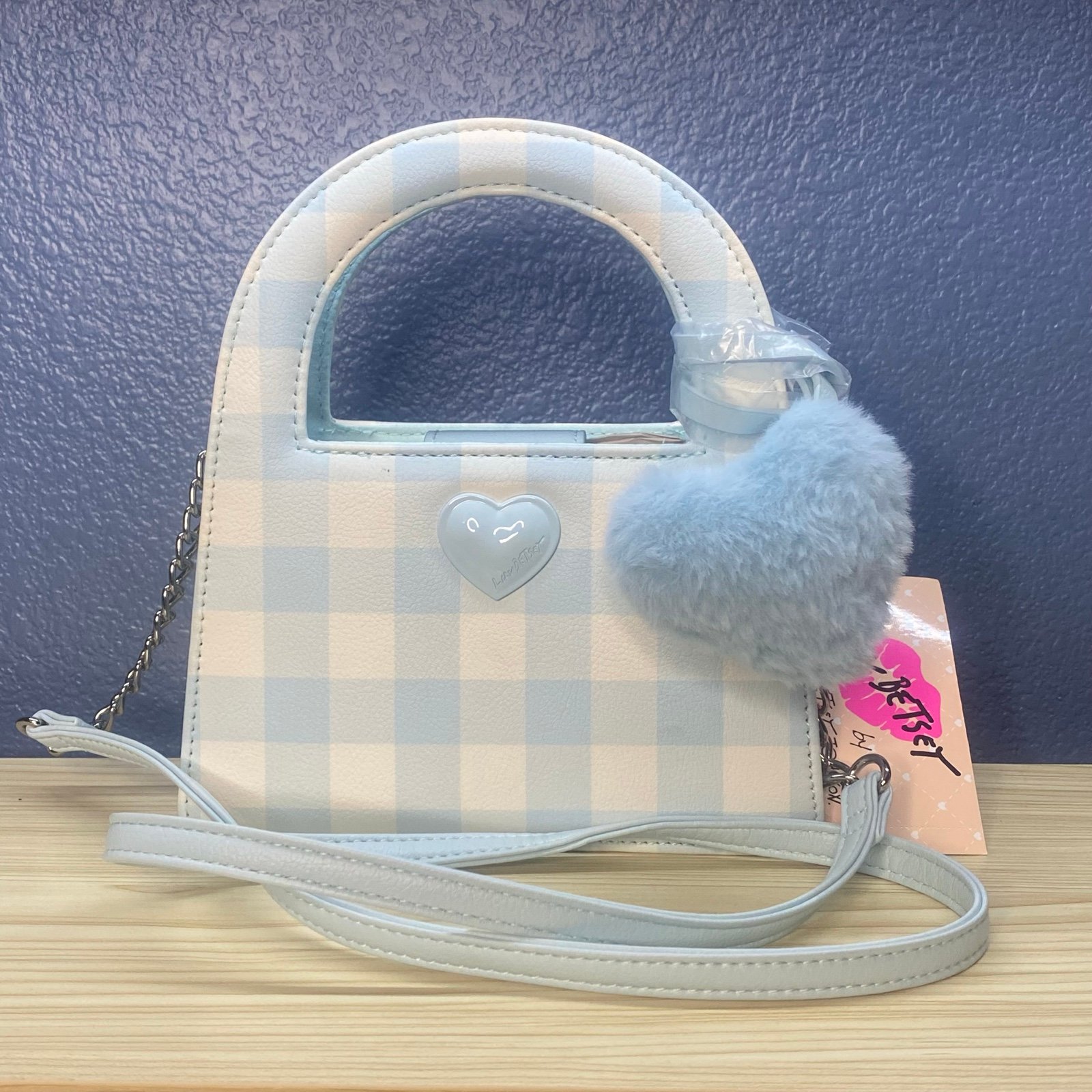 Betsey Johnson Blue Checkered Crossbody