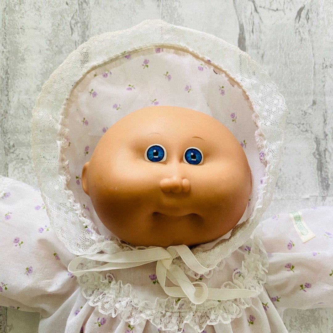 Vintage 1985 Cabbage Patch Kid Preemie Clothes White Dress Floral Front Buttons
