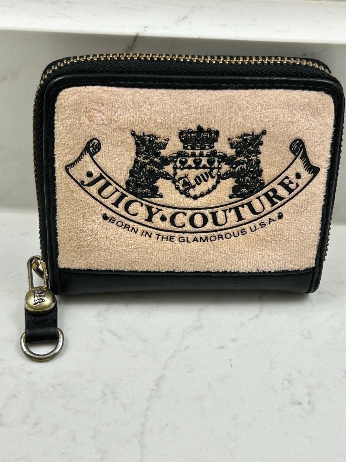 Vintage Juicy Couture Y2K rare tan & brown velour velvet