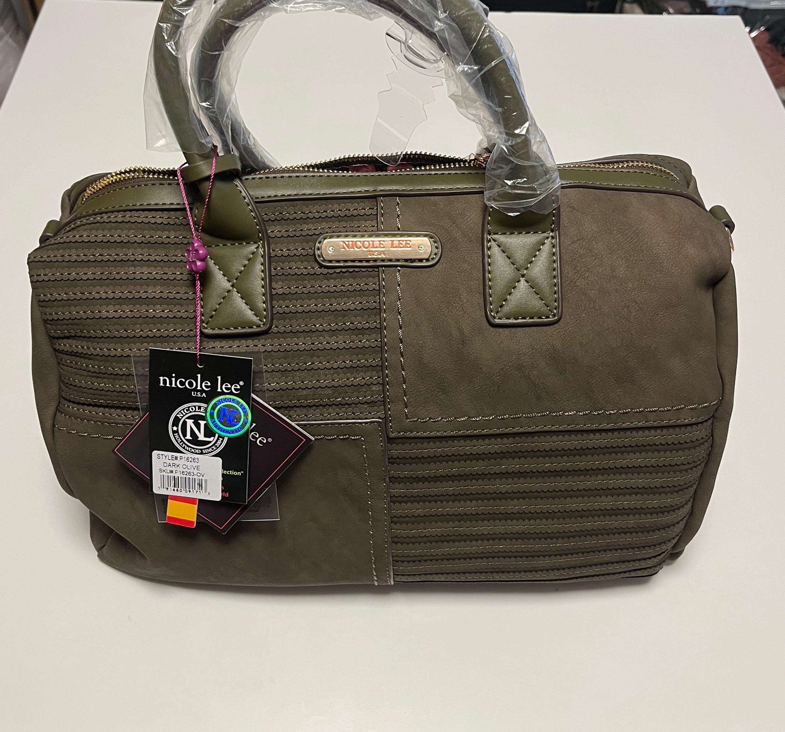Nicole Lee USA Women’s Dark Olive Scallop Stitched Boston Bag