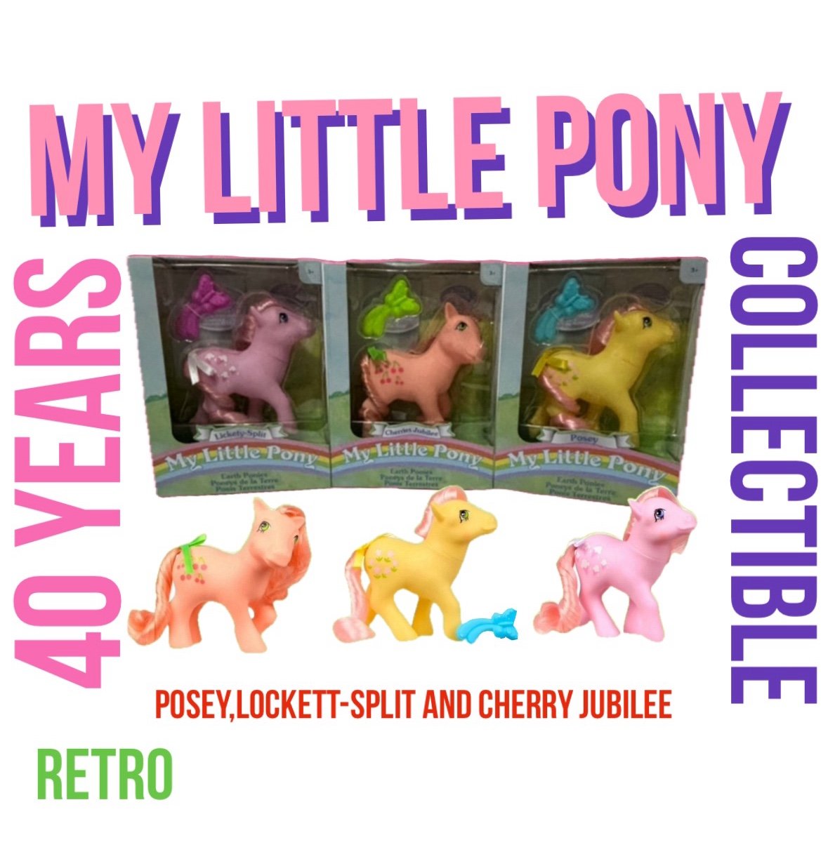 My Little Pony Retro Classic Earth Ponies 35th Anniversary 3Pcs Retro