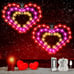 2 Pack Valentine's Day Window Lights, Valentine Day Decor Lighted Heart Window
