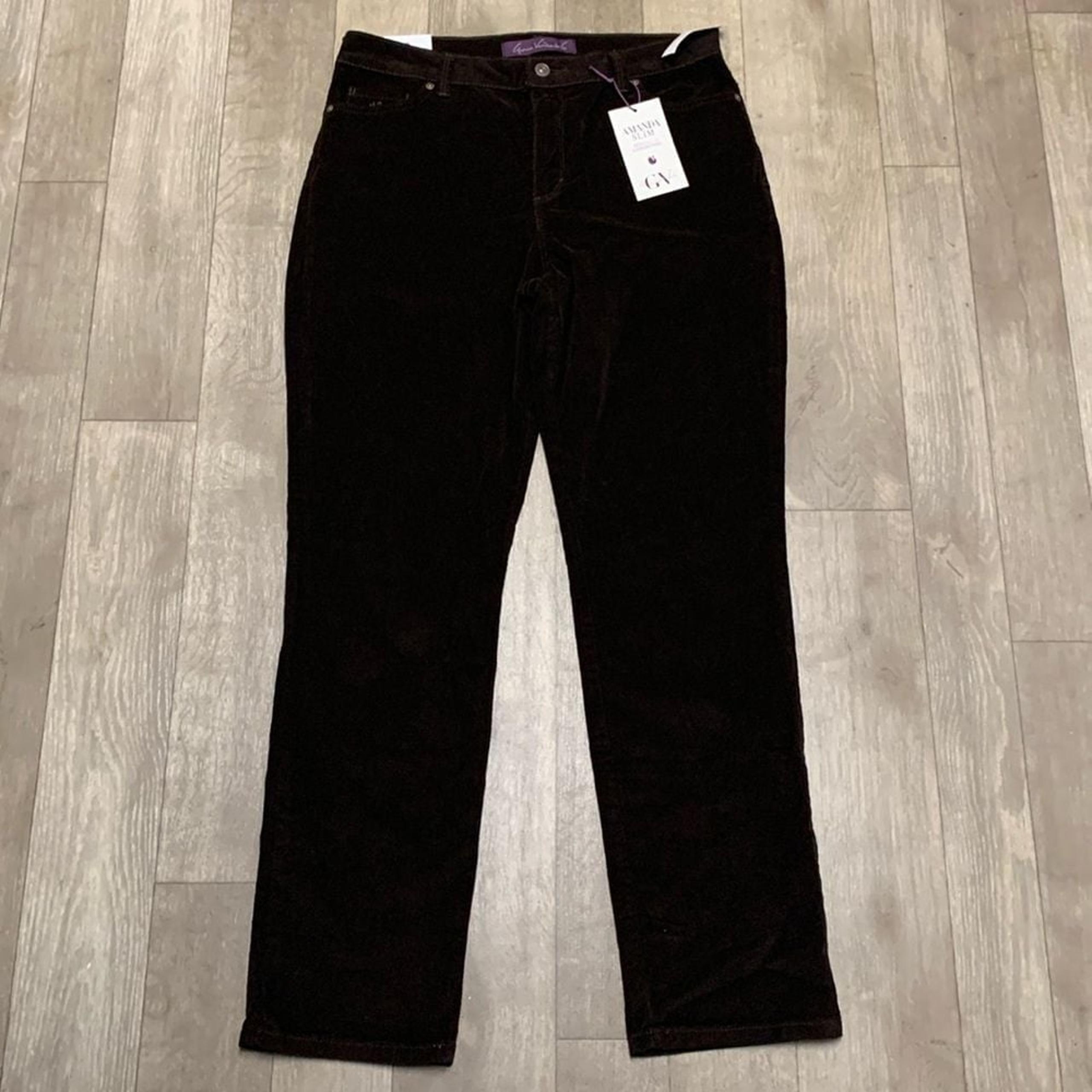 NWT Gloria Vanderbilt Amanda Slim Pincord Corduroy Mid Rise Slim Leg Pants