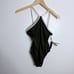 NWT Massimo Dutti One Piece Swimsuit Halter Top Contrast Green Size Small