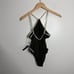 NWT Massimo Dutti One Piece Swimsuit Halter Top Contrast Green Size Small