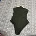 NWT Massimo Dutti One Piece Swimsuit Halter Top Contrast Green Size Small