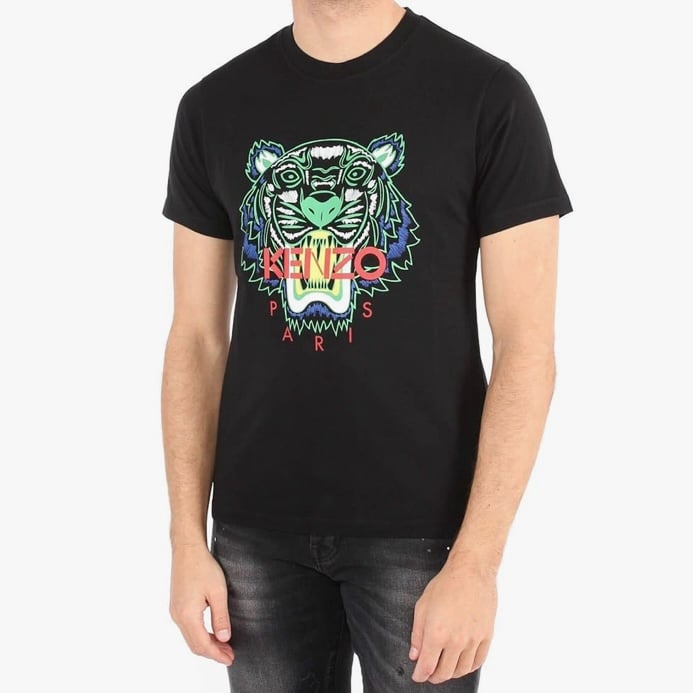 Kenzo Men’s Black Tiger Print T-Shirt Size M