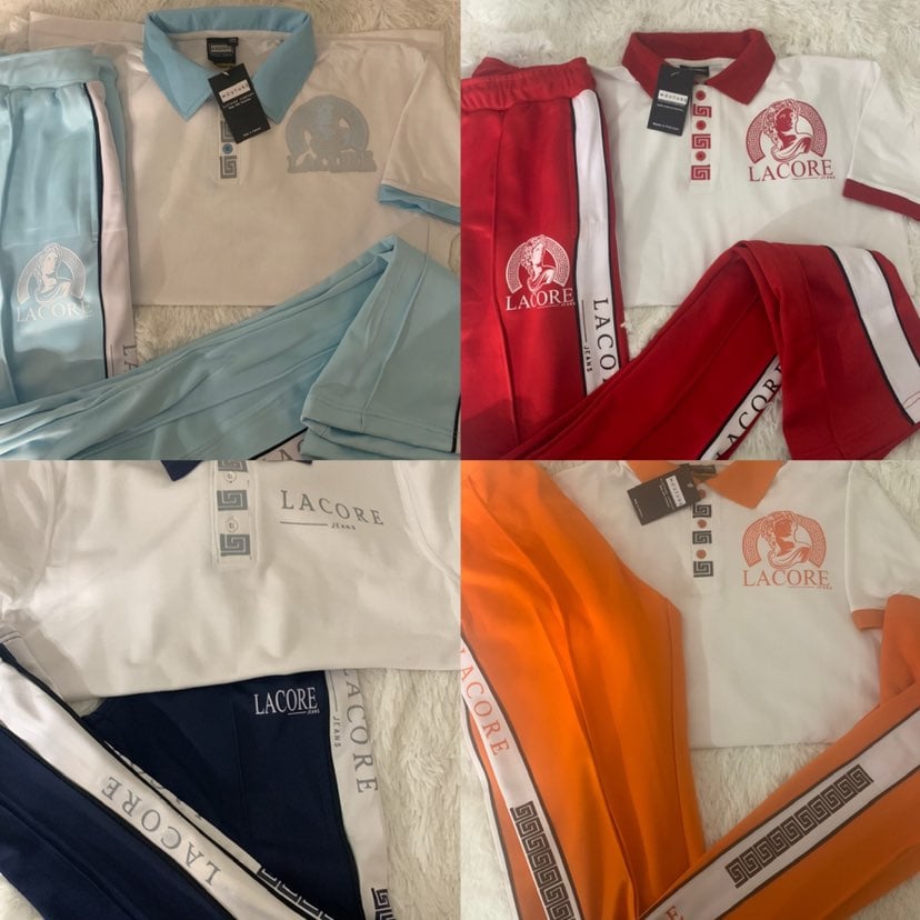 Men collar shirt stack pants set
