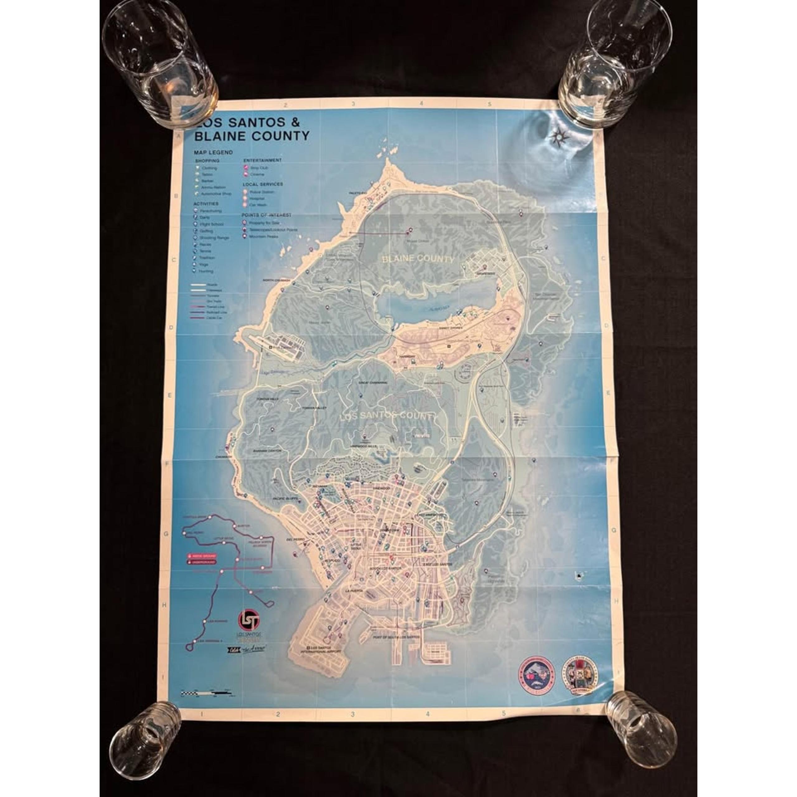 GTA V Map Poster XBOX 360
