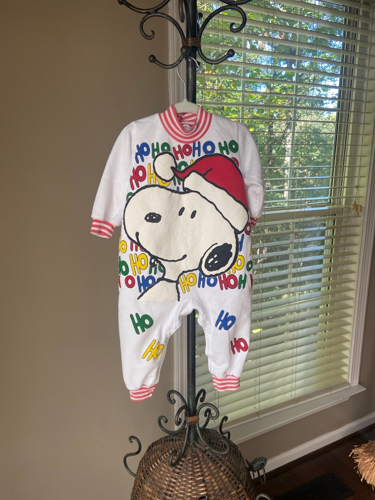 Vintage Snoopy Christmas one piece jumpsuit size 18M