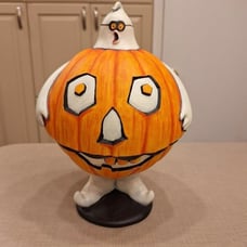 Vintage Dept 56 Halloween Flip Tops Pumpkin Ghost Candy Dish