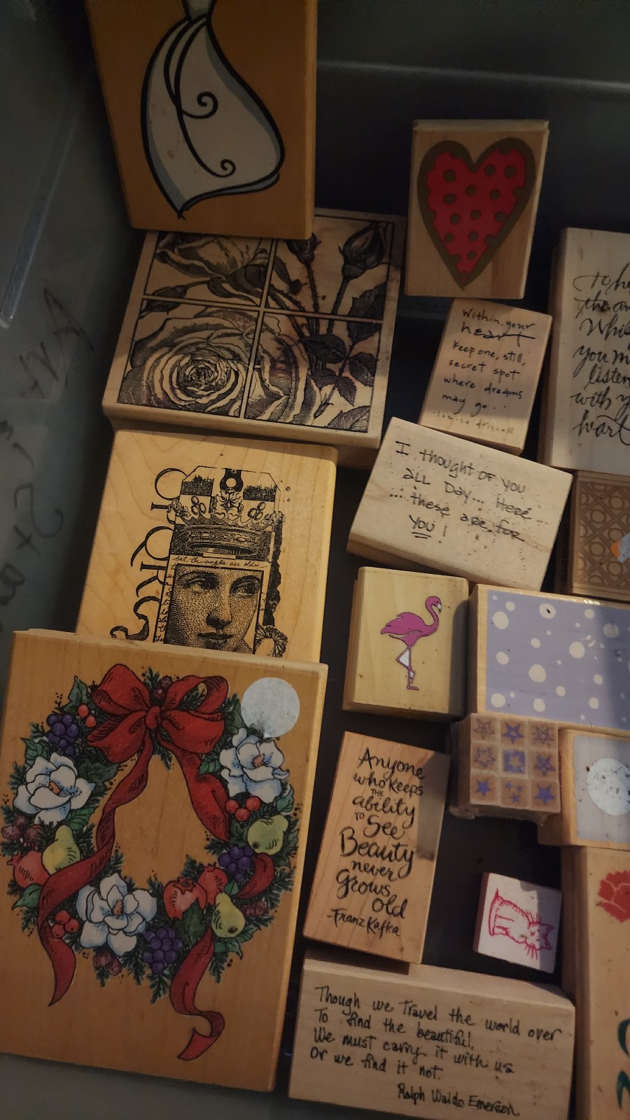 Large lot of rubber stamps