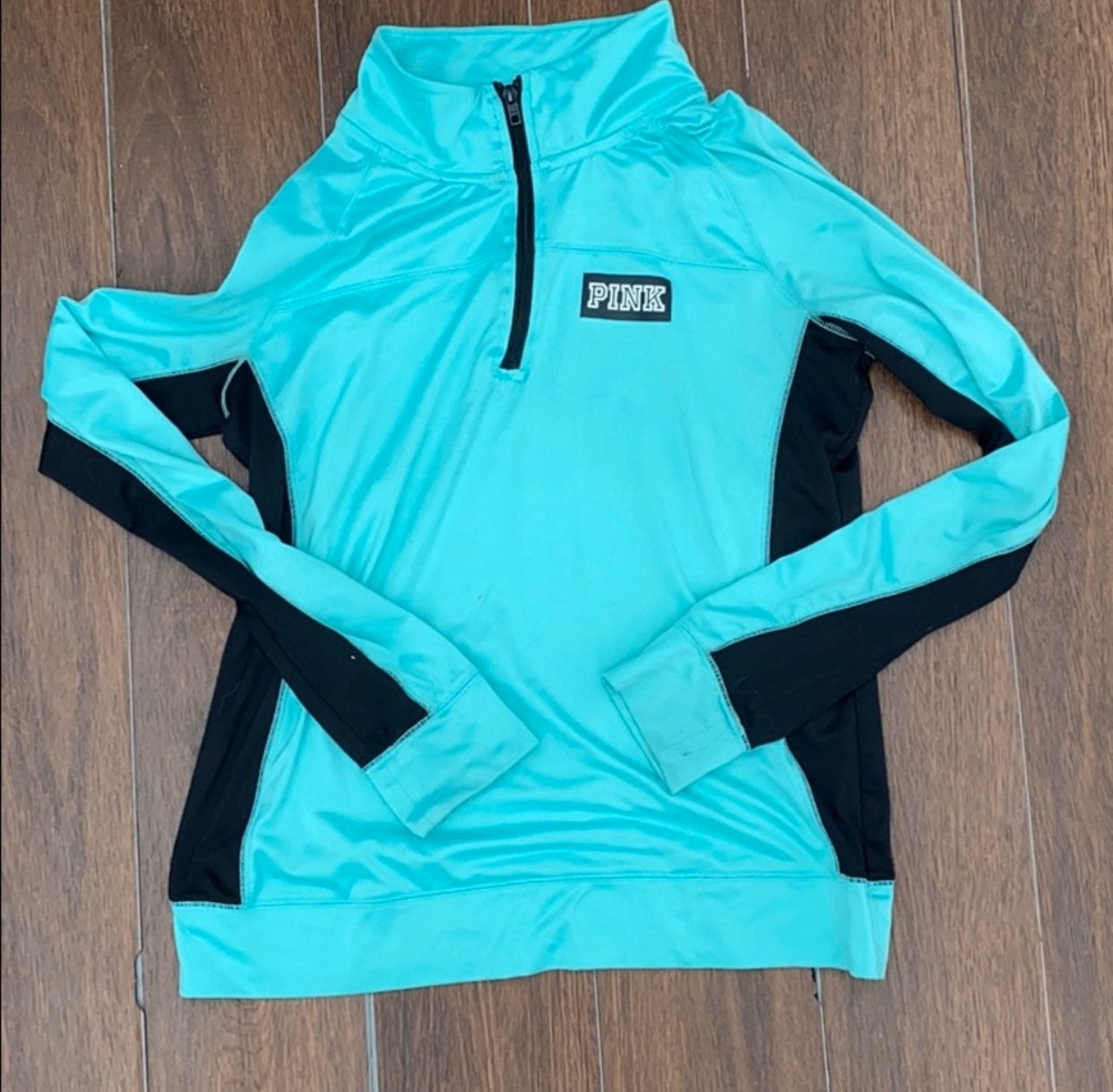 VS PINK Ultimate 3/4 Zip Teal Pullover