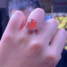 Chinese red agate authentic jewelry ring adjustable size