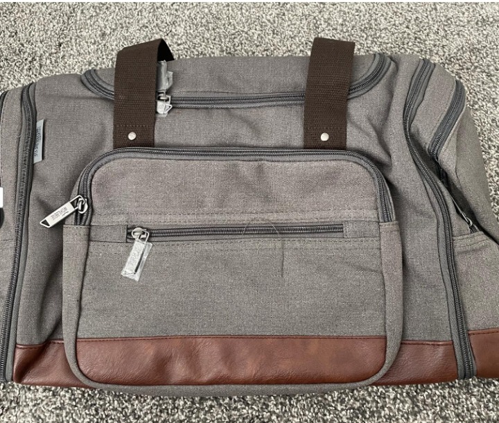 Canvas Big Crossbody Bag Large Capacity Travel Tote Weekend Bag Convenient Carry