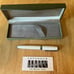 Levenger True Writer White & Silver Ballpoint Pen - New In Box Twist Action.