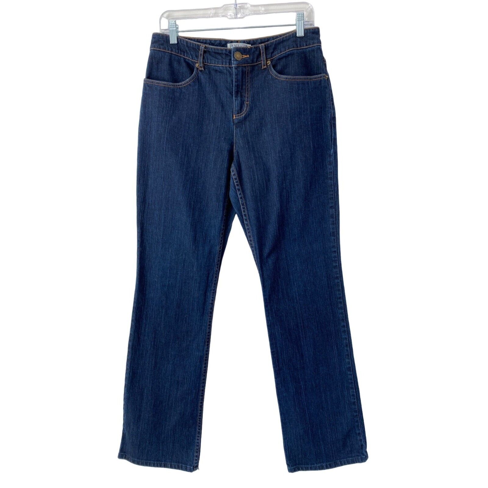 Pendleton Womens High Rise Mom Blue Jeans Size 8 Medium Wash Straight Leg Denim
