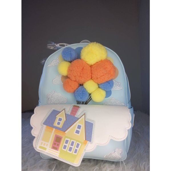 NWT Loungefly Disney Pixar Up Floating House Pom Pom Mini Backpack - BoxLunch Ex